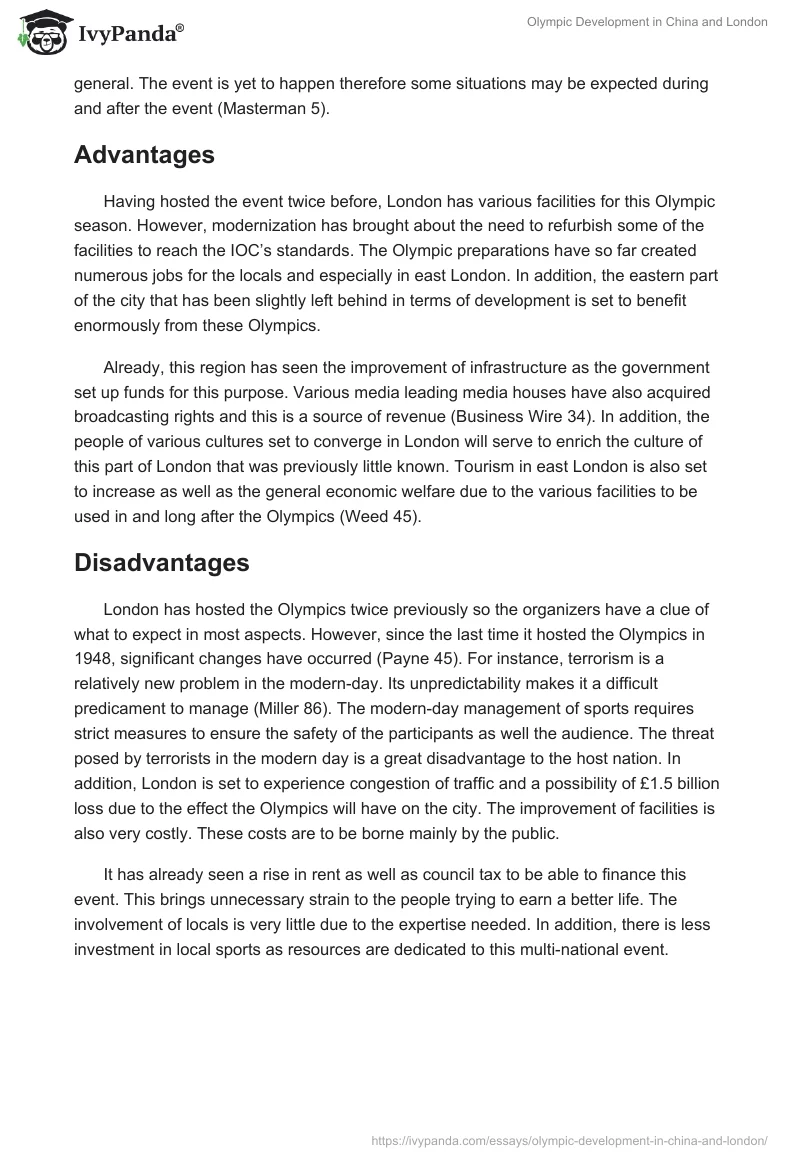 Olympic Development in China and London. Page 5