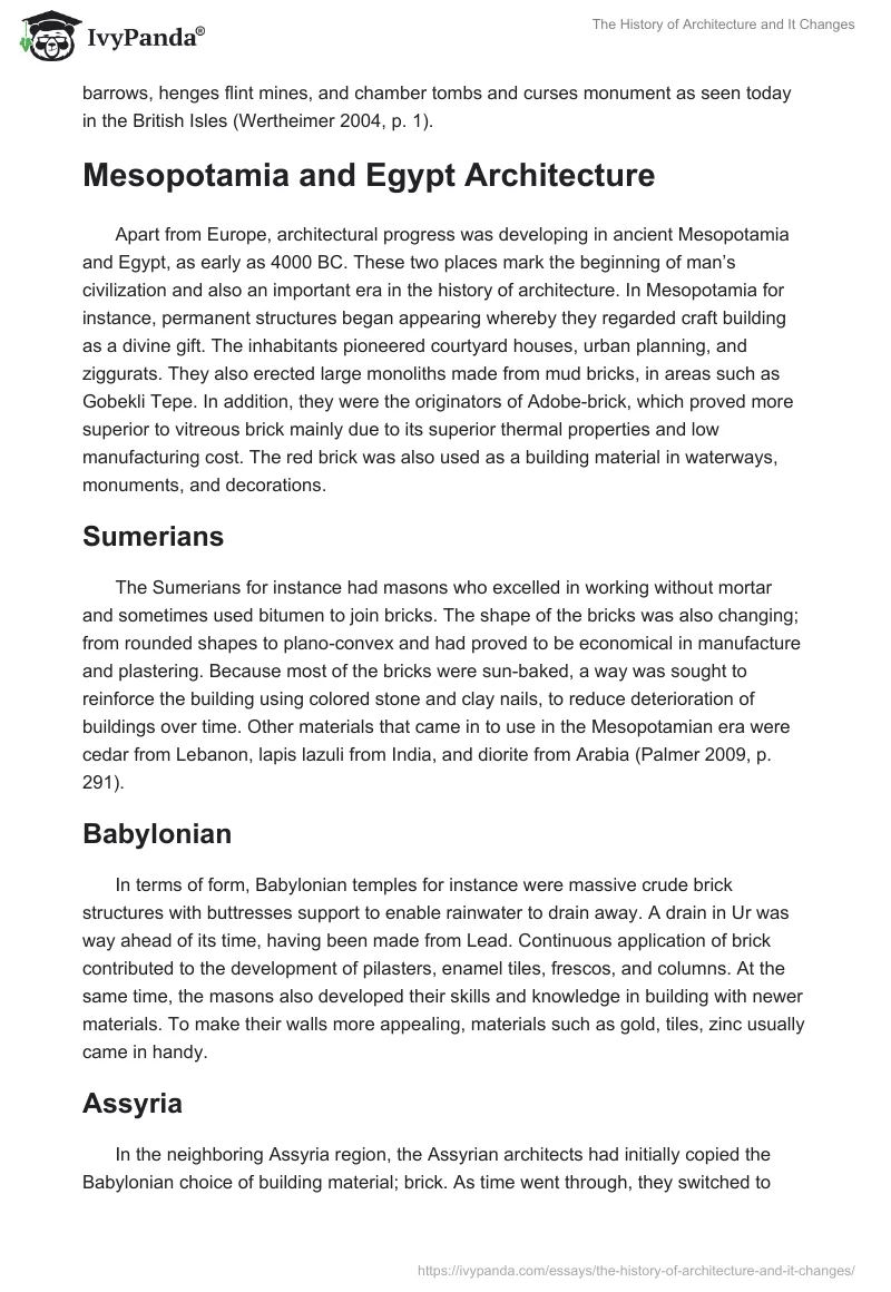 The History of Architecture and It Changes. Page 2