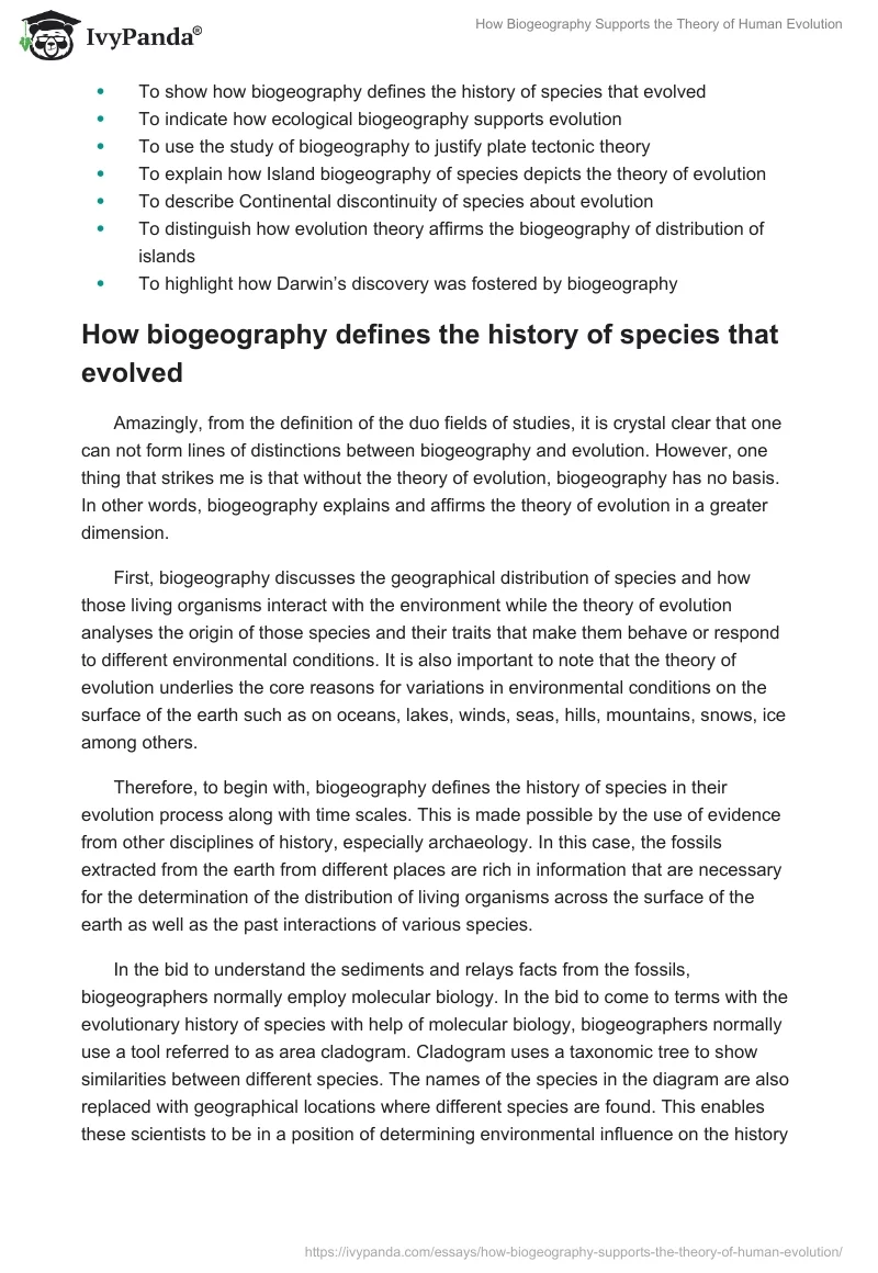 How Biogeography Supports the Theory of Human Evolution. Page 2