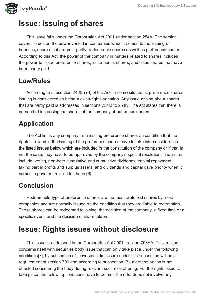 Department Of Business Law & Taxation. Page 3