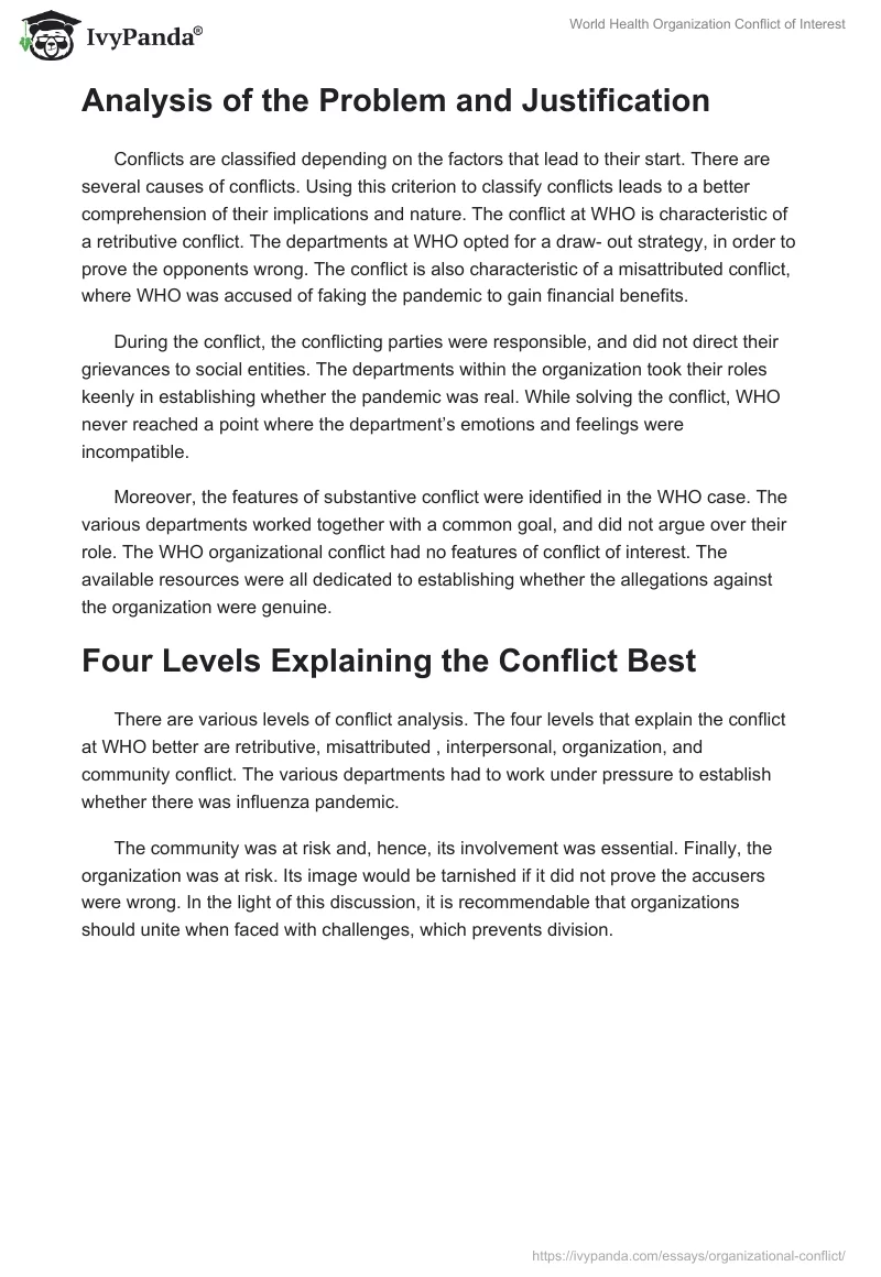 World Health Organization Conflict of Interest. Page 2