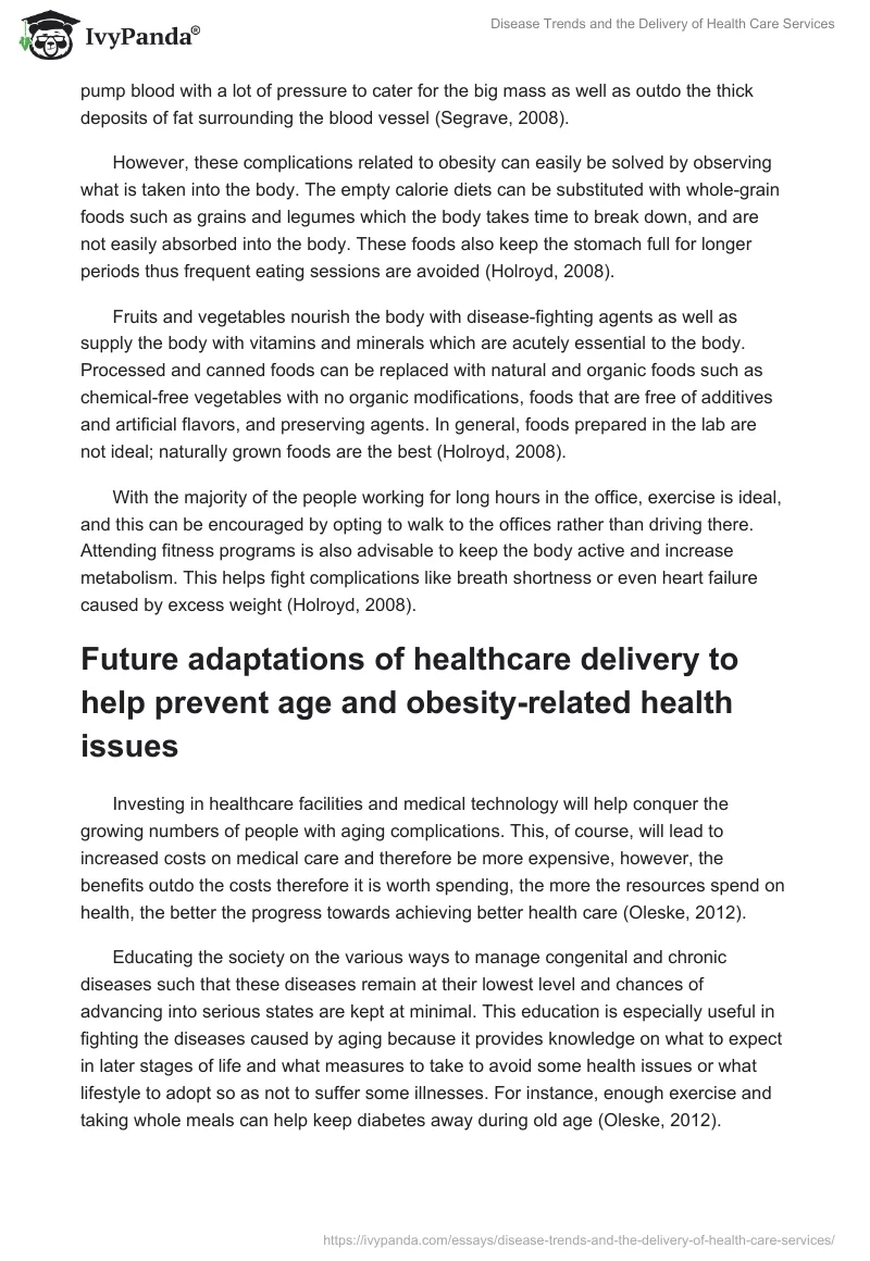 Disease Trends and the Delivery of Health Care Services. Page 5