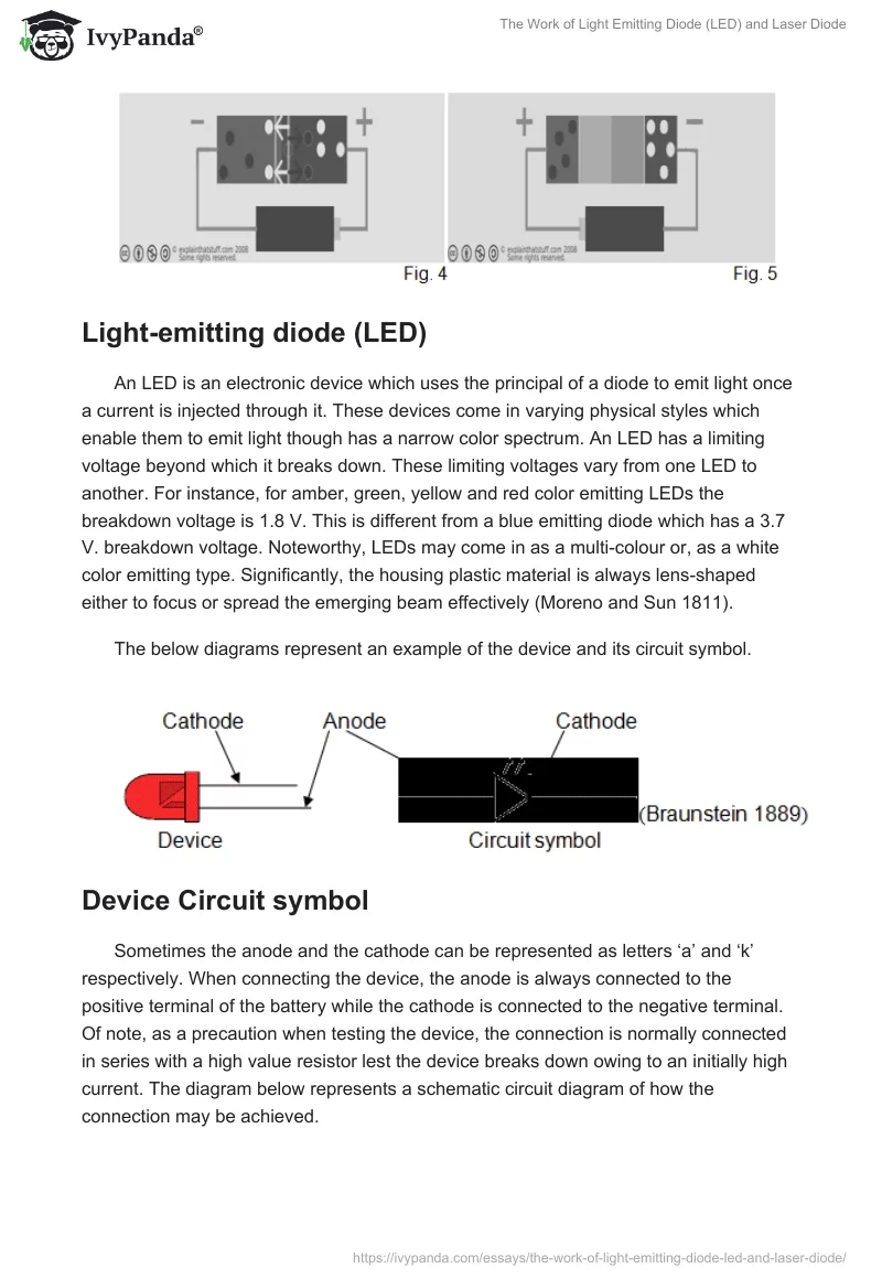 The Work of Light Emitting Diode (LED) and Laser Diode. Page 4