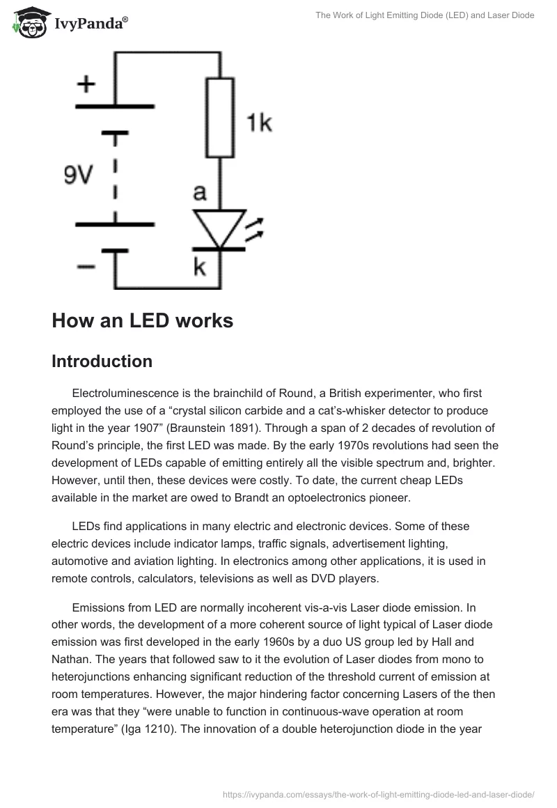 The Work of Light Emitting Diode (LED) and Laser Diode. Page 5