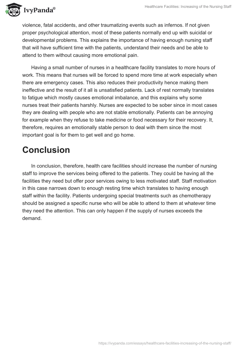 Healthcare Facilities: Increasing of the Nursing Staff. Page 2