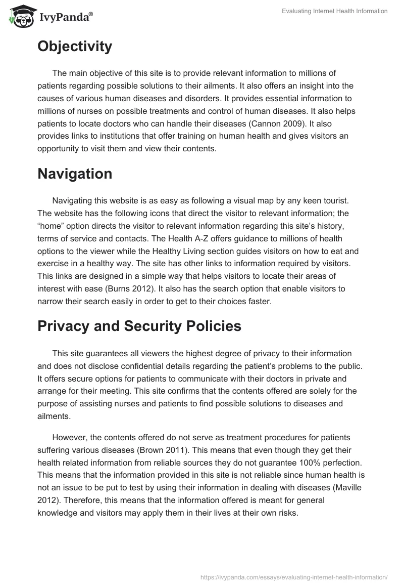 Evaluating Internet Health Information. Page 2
