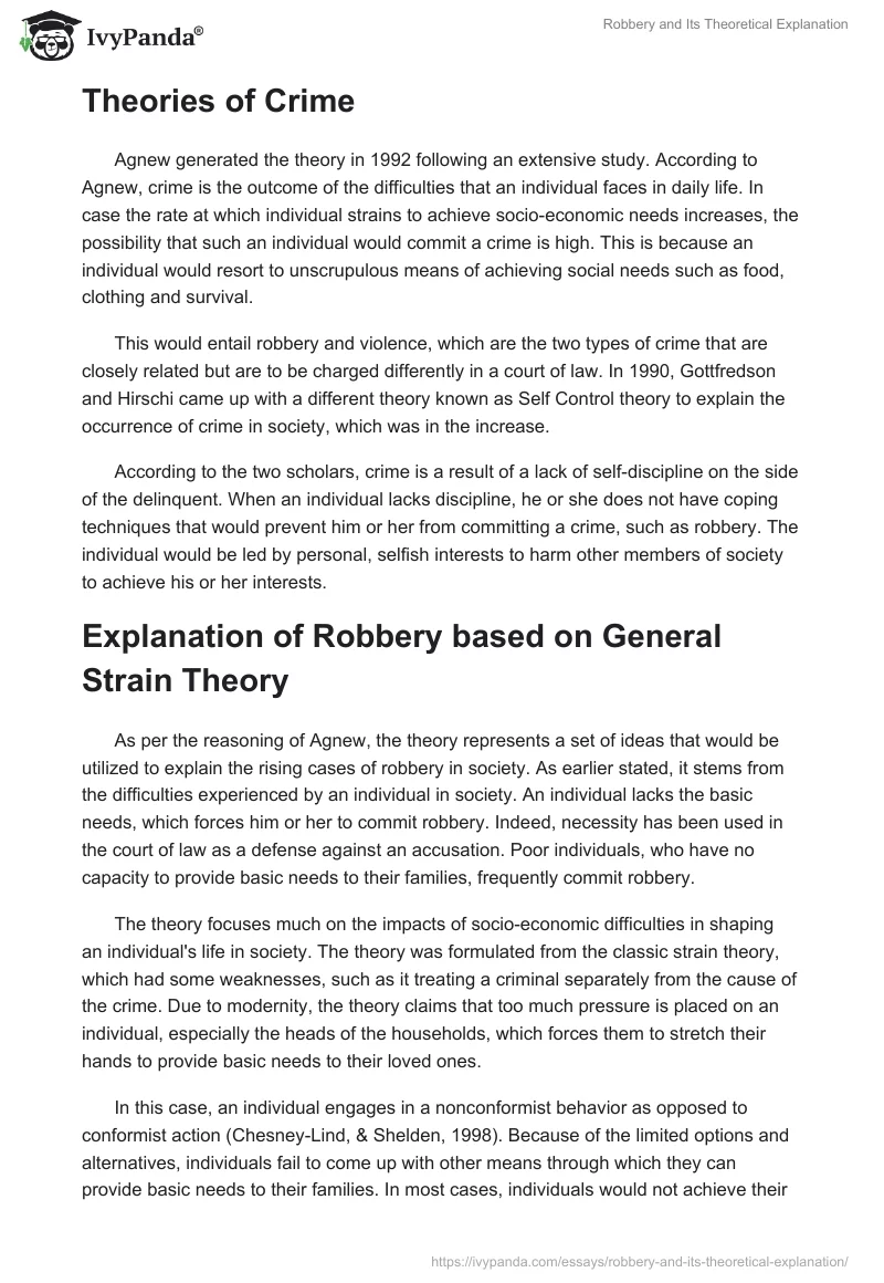 Robbery and Its Theoretical Explanation. Page 2