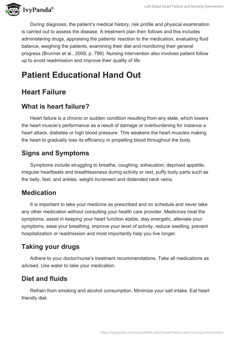 Left-Sided Heart Failure and Nursing Intervention. Page 4