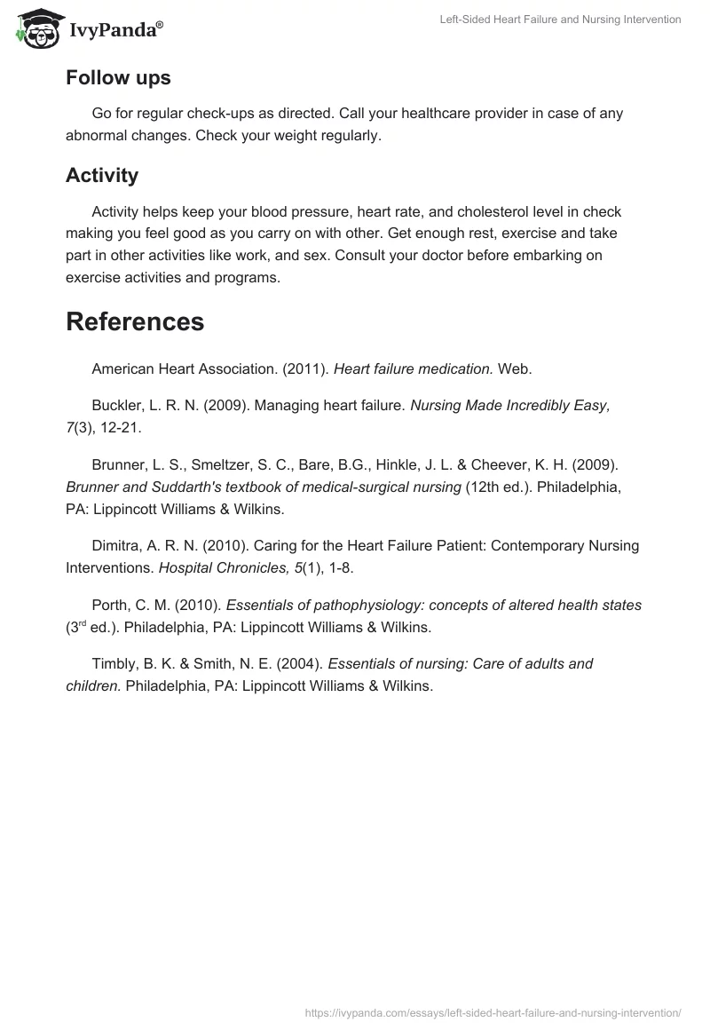 Left-Sided Heart Failure and Nursing Intervention. Page 5