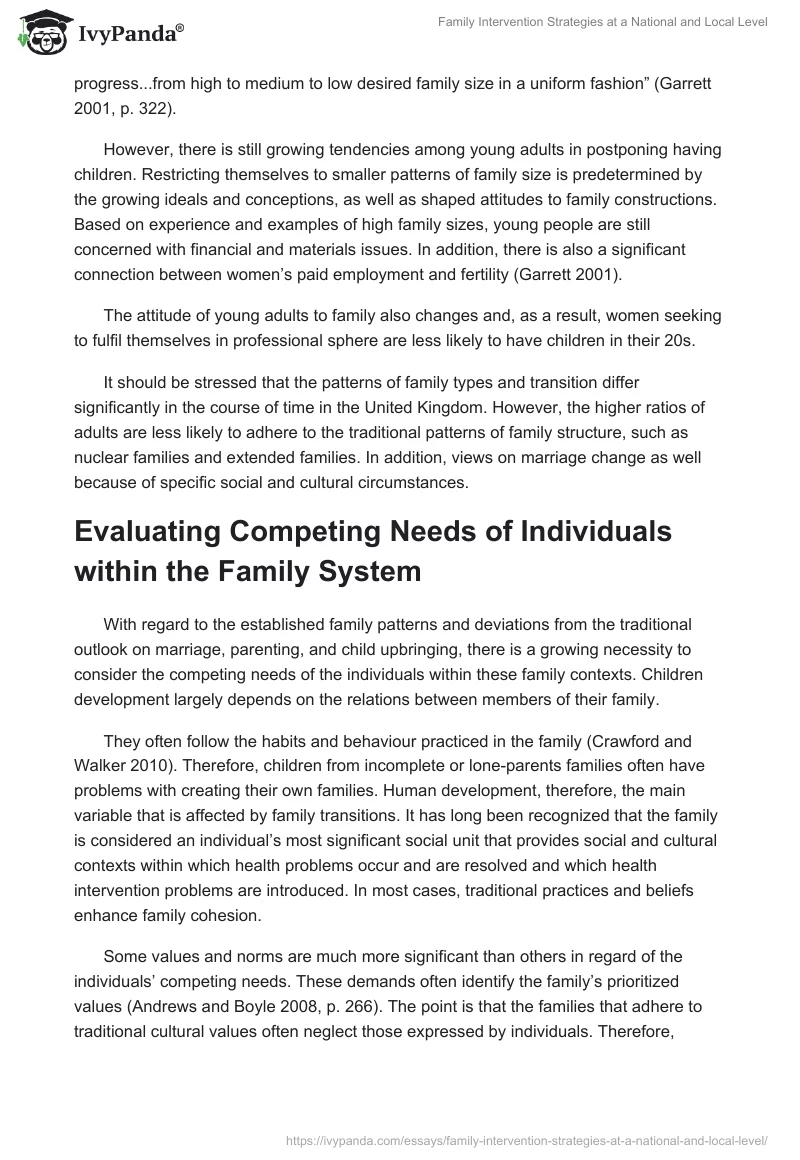 Family Intervention Strategies at a National and Local Level. Page 4
