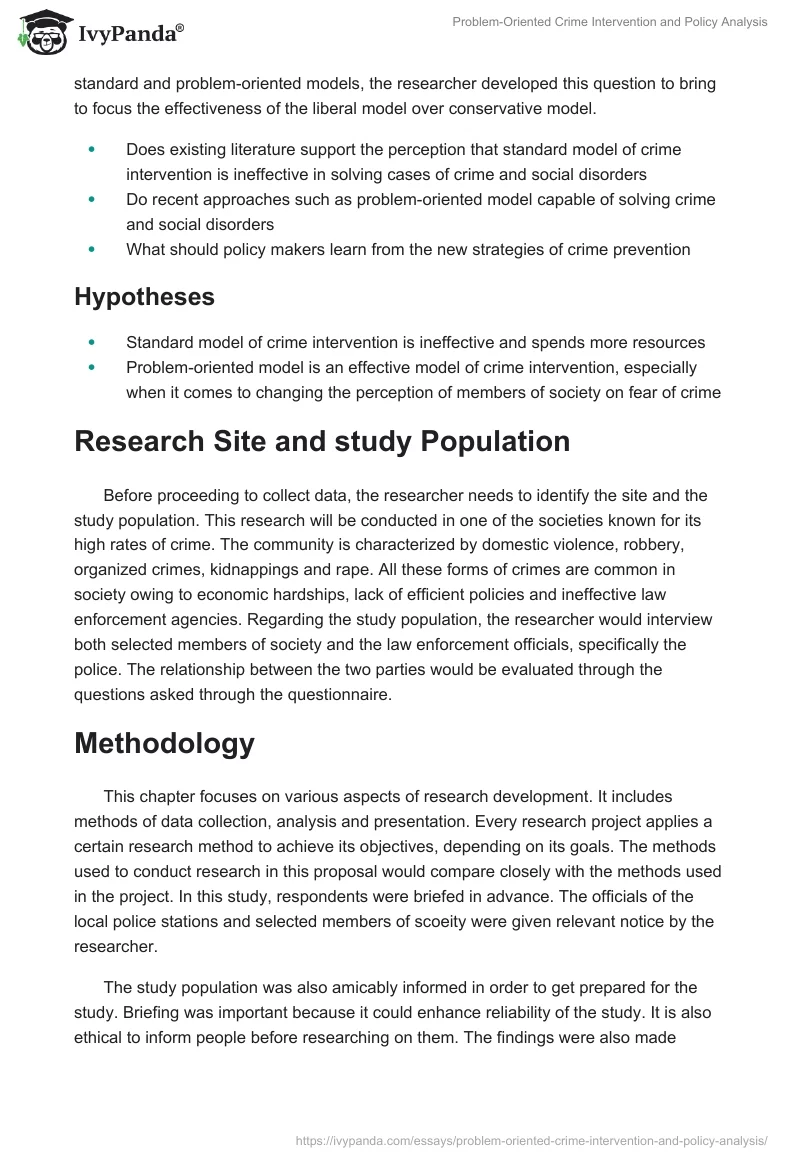 Problem-Oriented Crime Intervention and Policy Analysis. Page 5