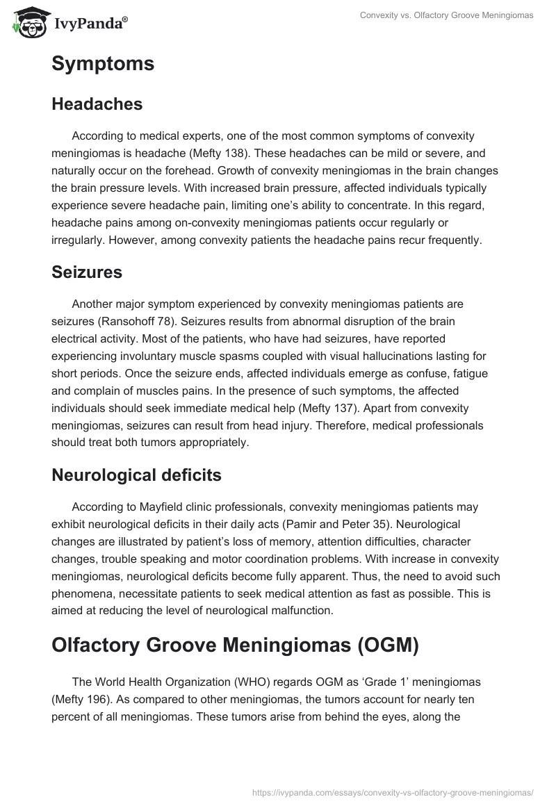 Convexity vs. Olfactory Groove Meningiomas. Page 2