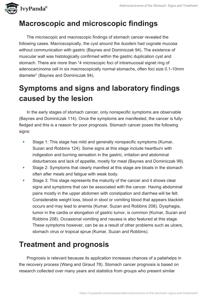 Adenocarcinoma of the Stomach: Signs and Treatment. Page 2