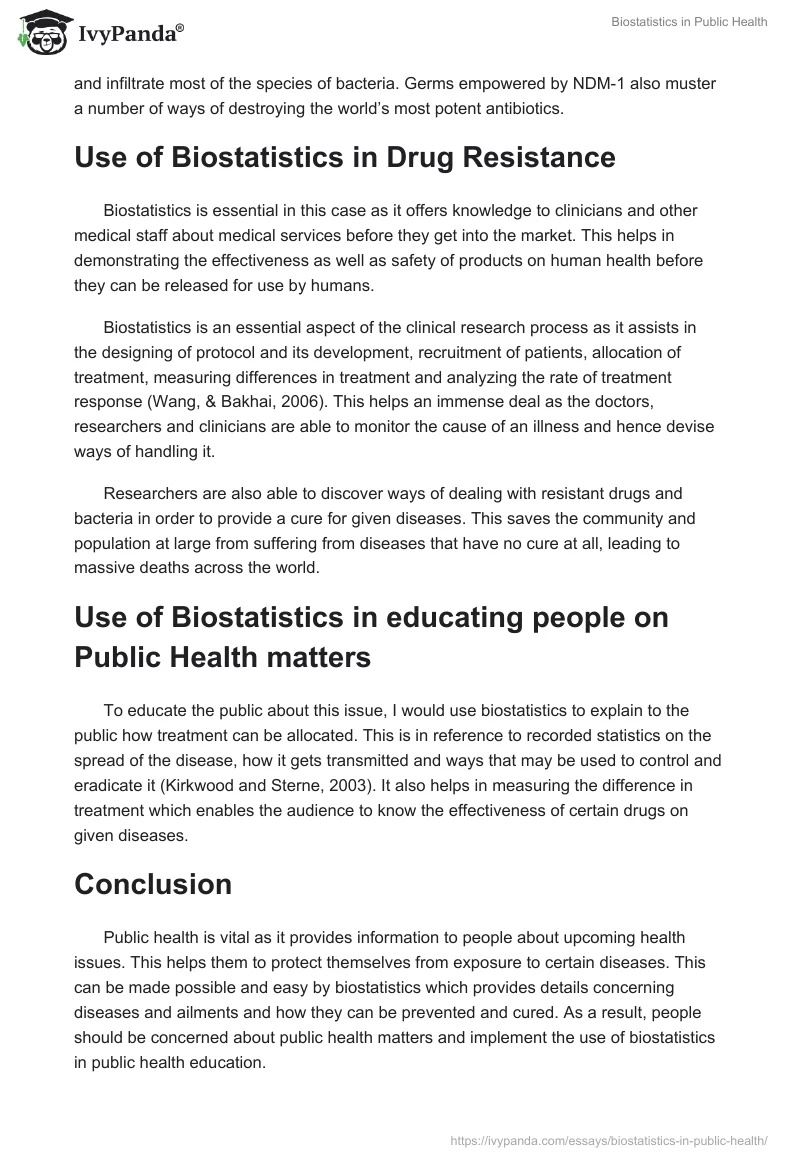 Biostatistics in Public Health. Page 2