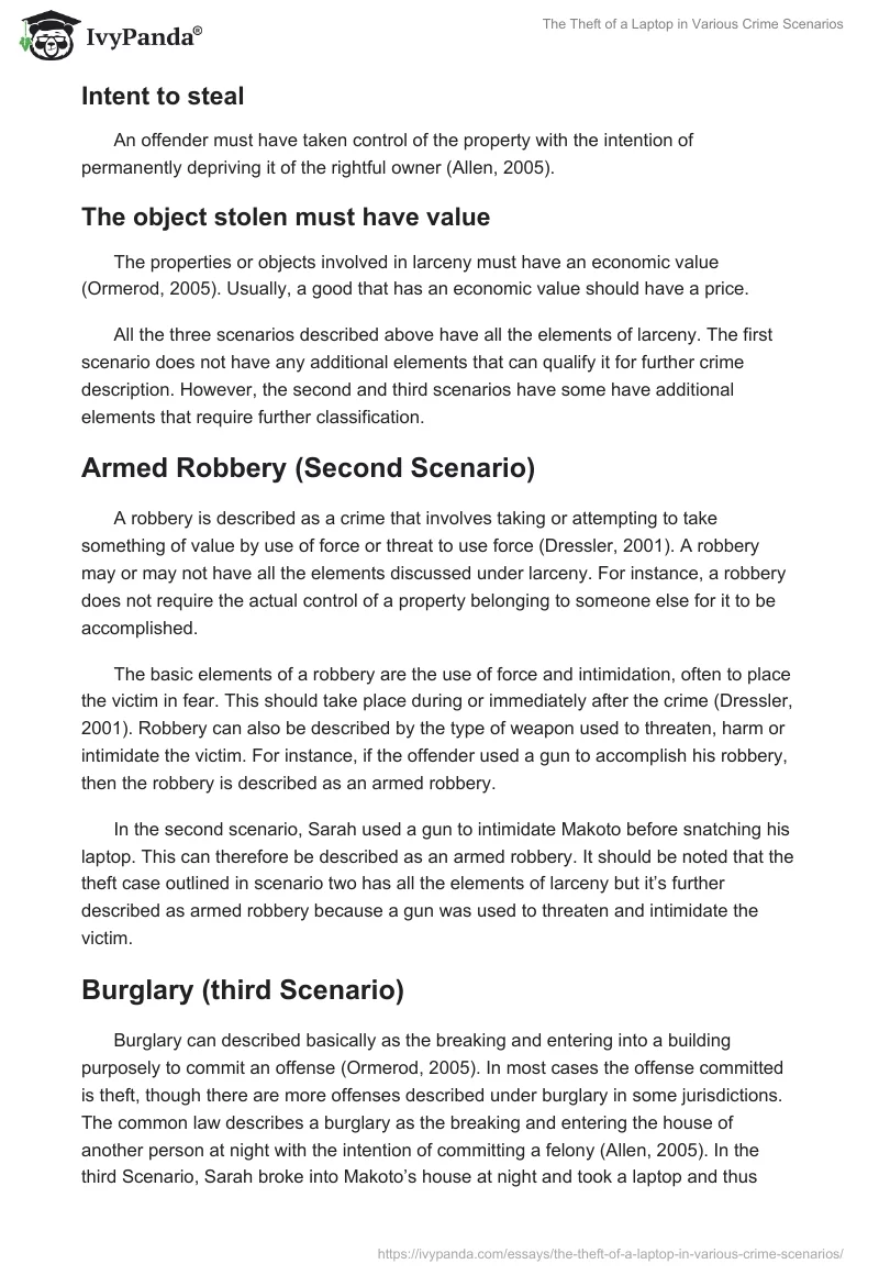 The Theft of a Laptop in Various Crime Scenarios. Page 3