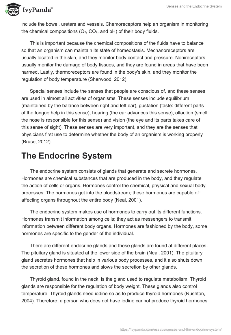 Senses and the Endocrine System. Page 2