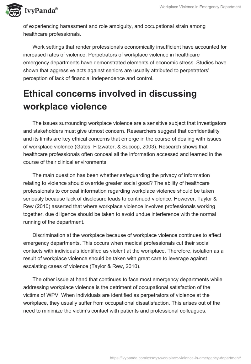 Workplace Violence in Emergency Department. Page 2