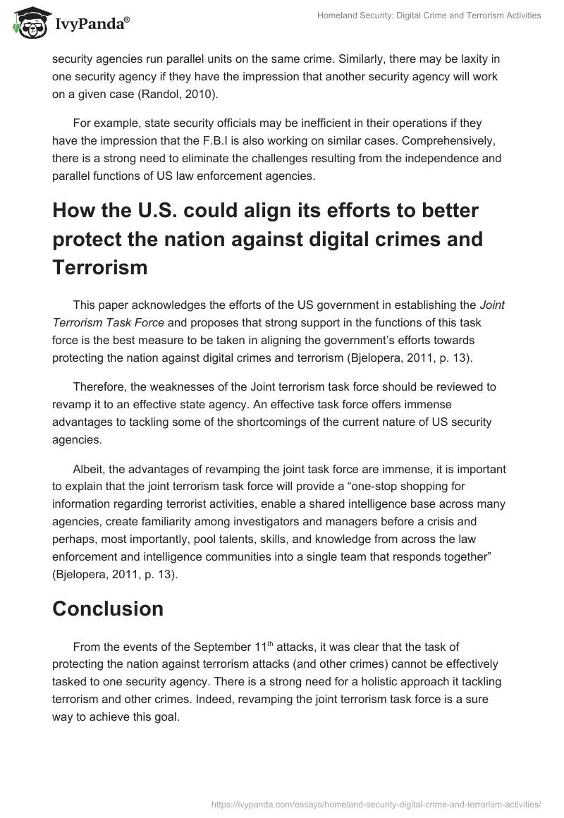 Homeland Security: Digital Crime and Terrorism Activities. Page 2