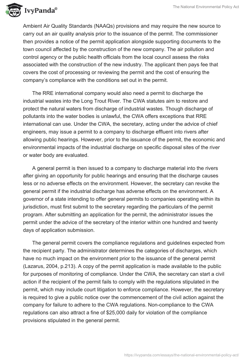 The National Environmental Policy Act. Page 2