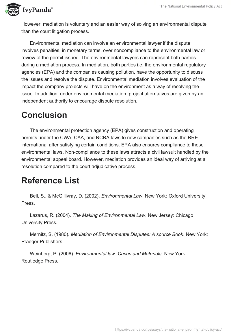 The National Environmental Policy Act. Page 4