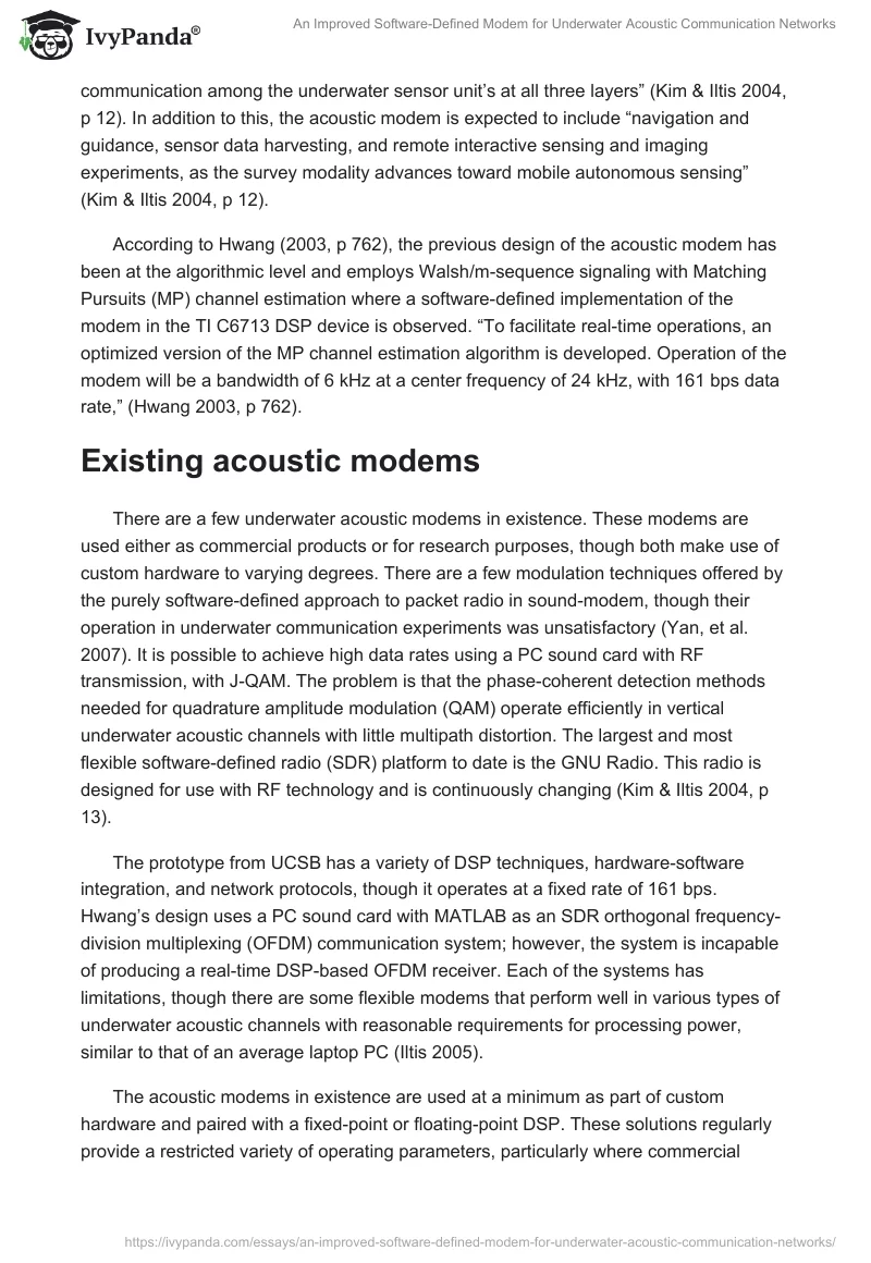 An Improved Software-Defined Modem for Underwater Acoustic Communication Networks. Page 2