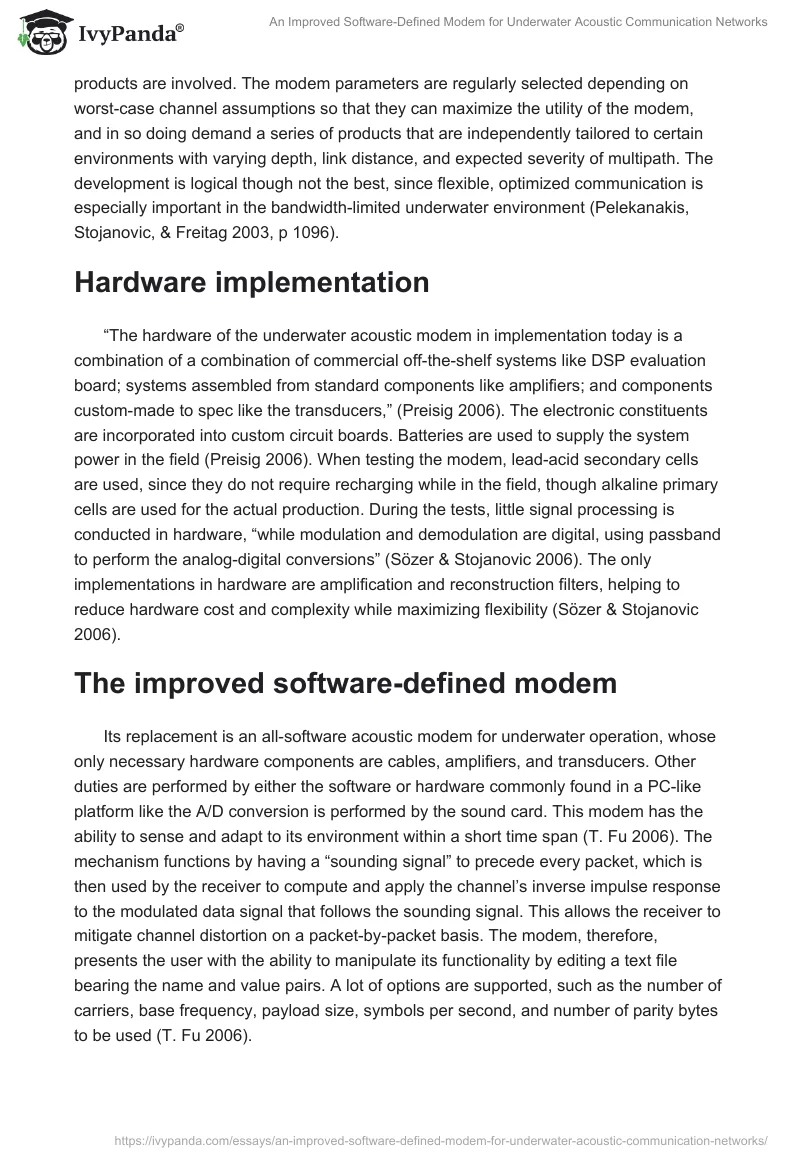 An Improved Software-Defined Modem for Underwater Acoustic Communication Networks. Page 3