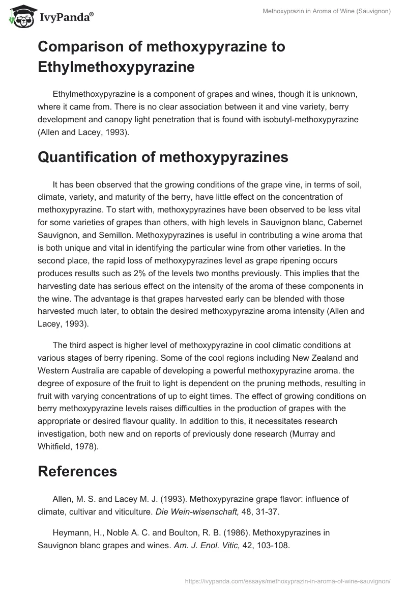 Methoxyprazin in Aroma of Wine (Sauvignon). Page 4