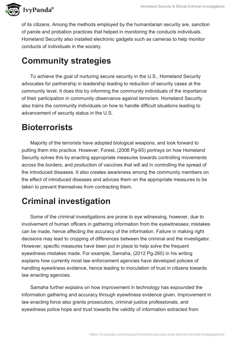 Homeland Security & Ethical Criminal Investigations. Page 3