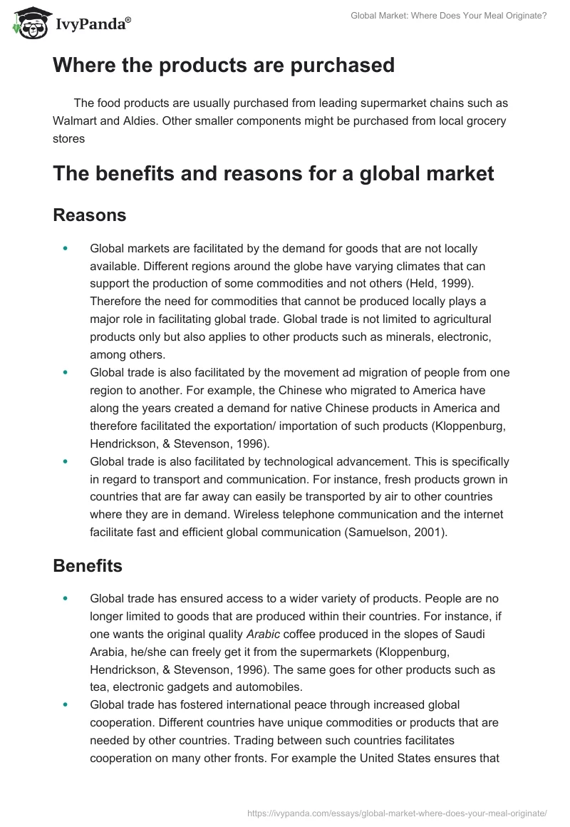 Global Market: Where Does Your Meal Originate?. Page 2