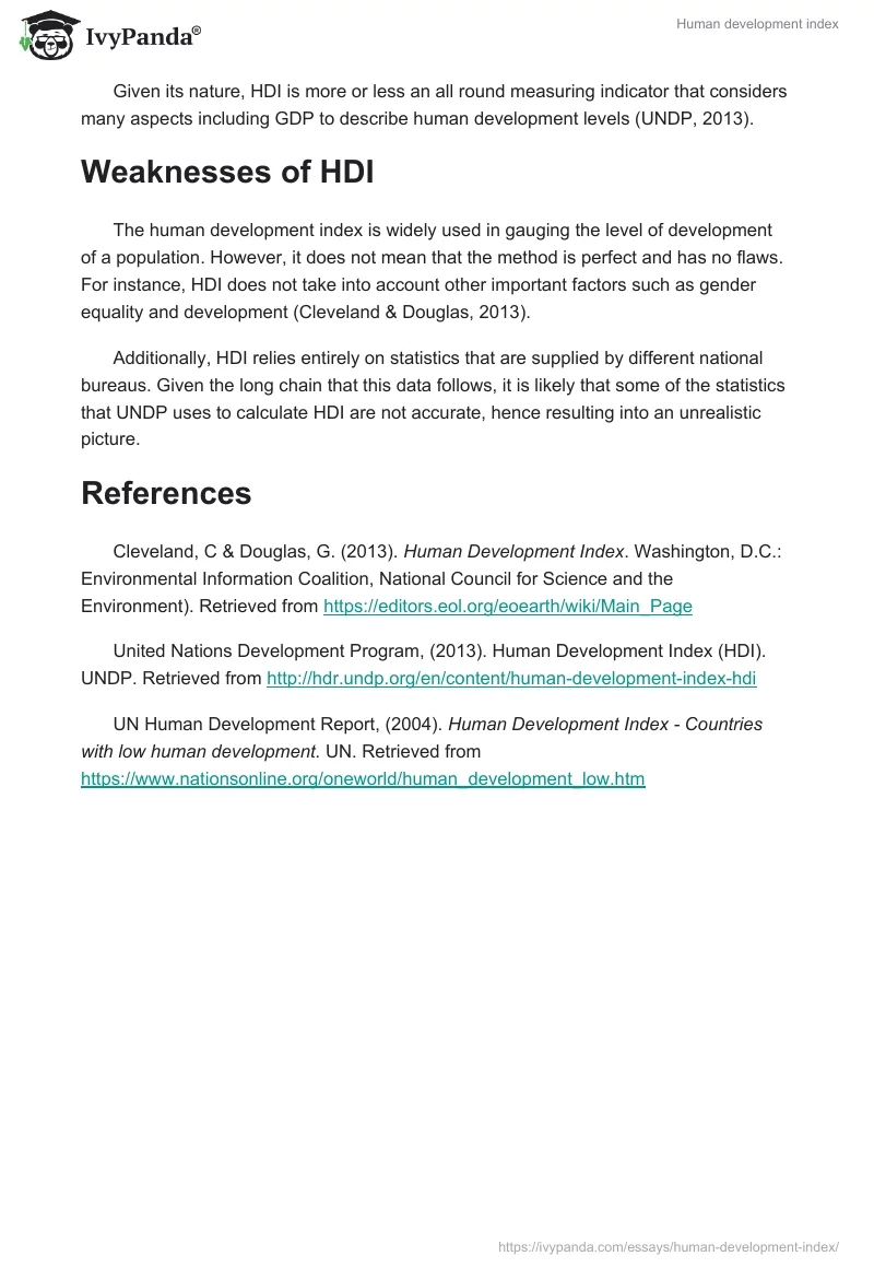 Human development index. Page 3