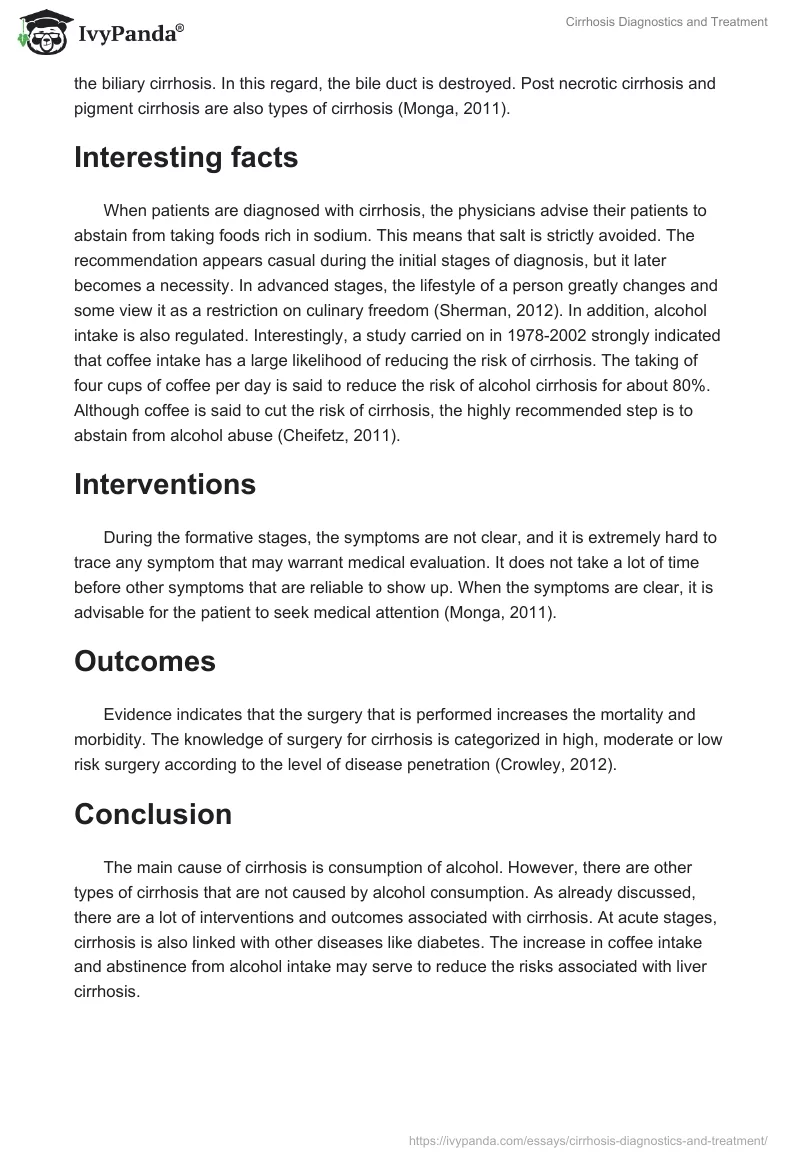 Cirrhosis Diagnostics and Treatment. Page 2