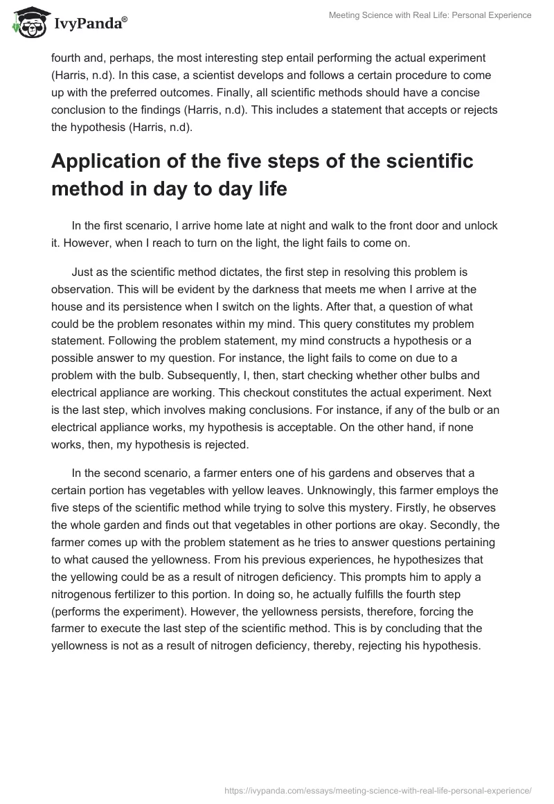 Meeting Science with Real Life: Personal Experience. Page 2