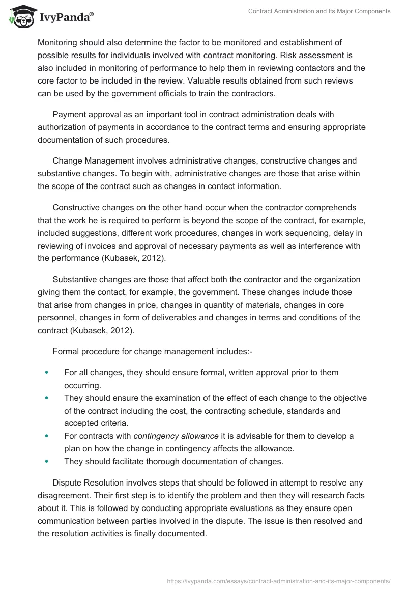 Contract Administration and Its Major Components. Page 2