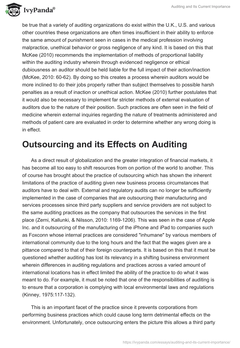 Auditing and Its Current Importance. Page 3