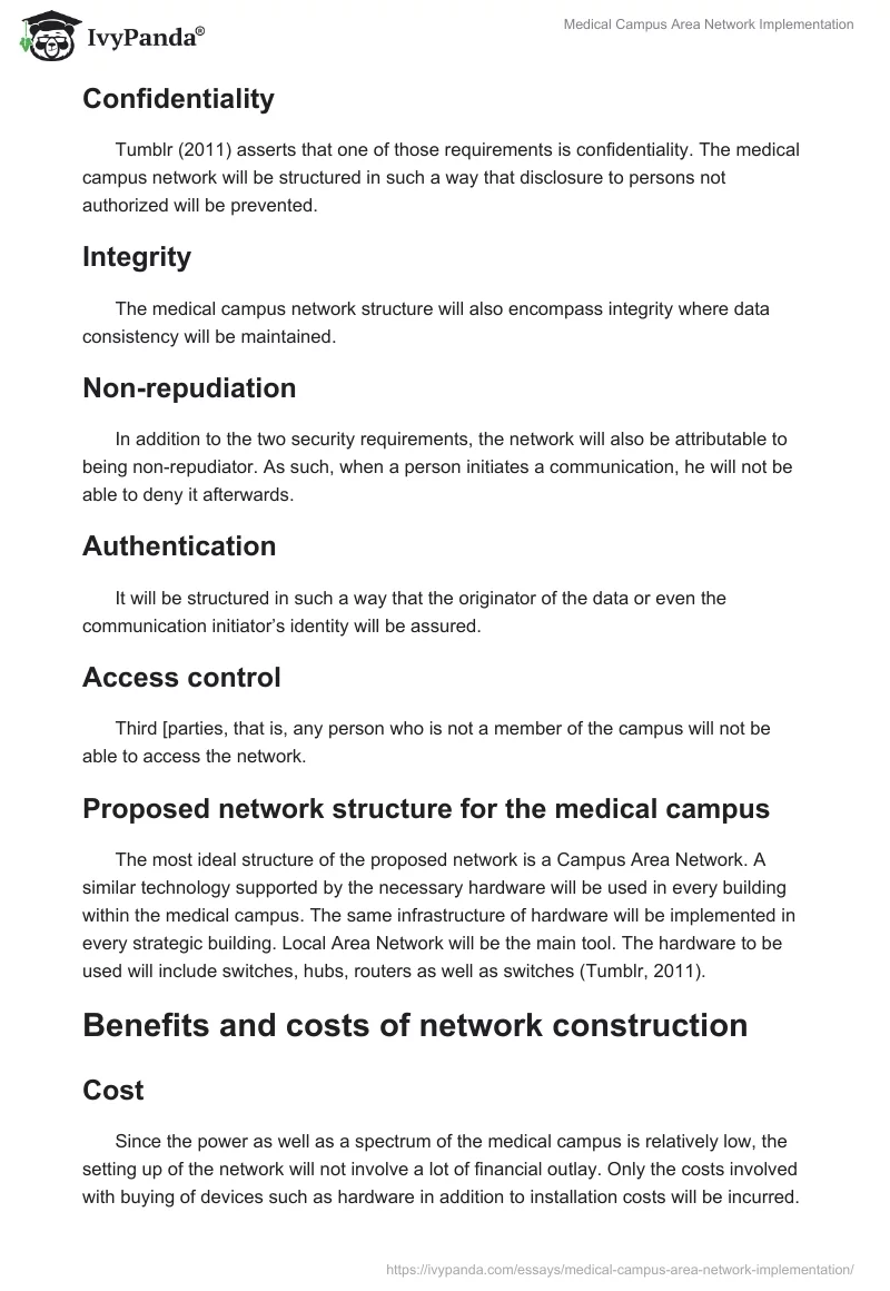 Medical Campus Area Network Implementation. Page 4