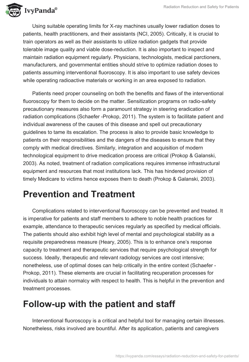 Radiation Reduction and Safety for Patients. Page 5