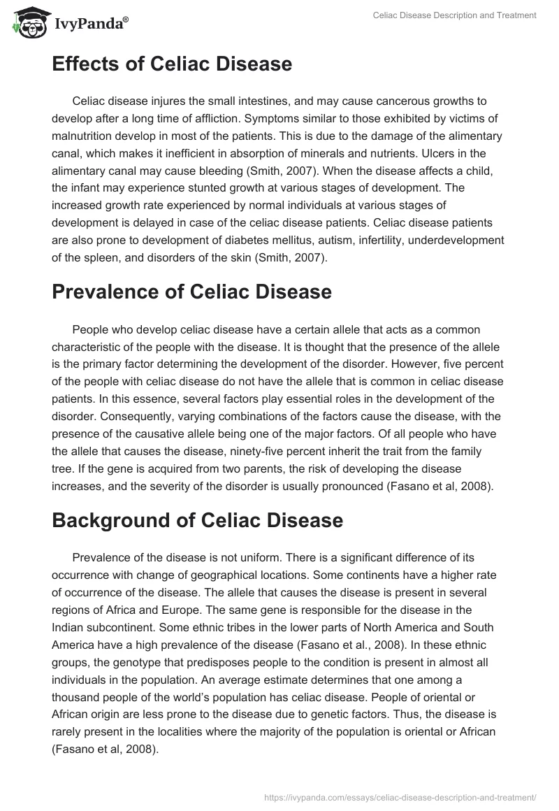 Celiac Disease Description and Treatment. Page 2