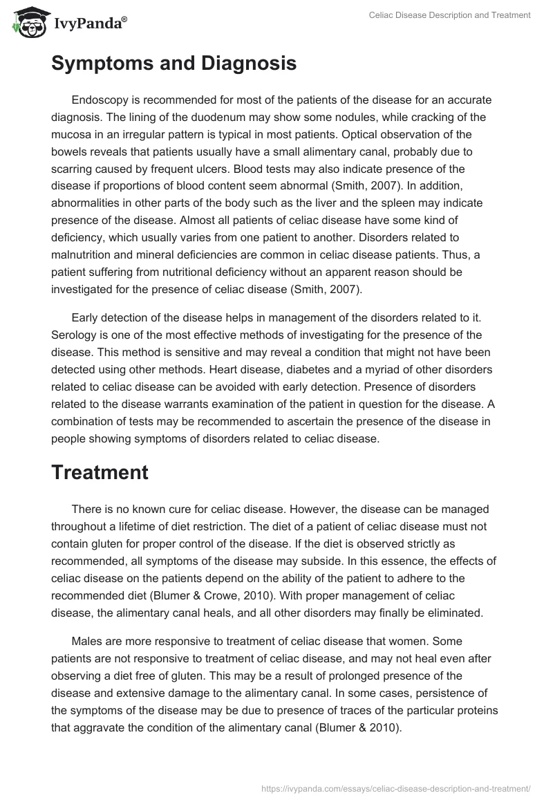 Celiac Disease Description and Treatment. Page 3