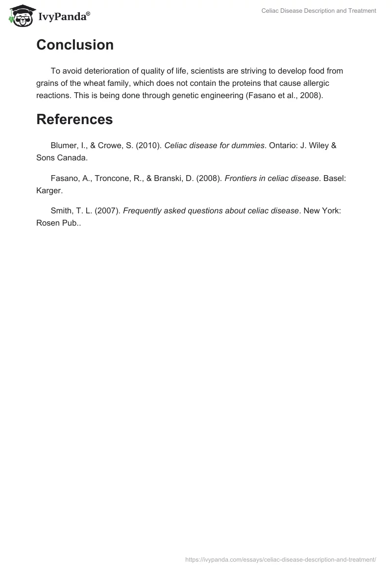 Celiac Disease Description and Treatment. Page 4