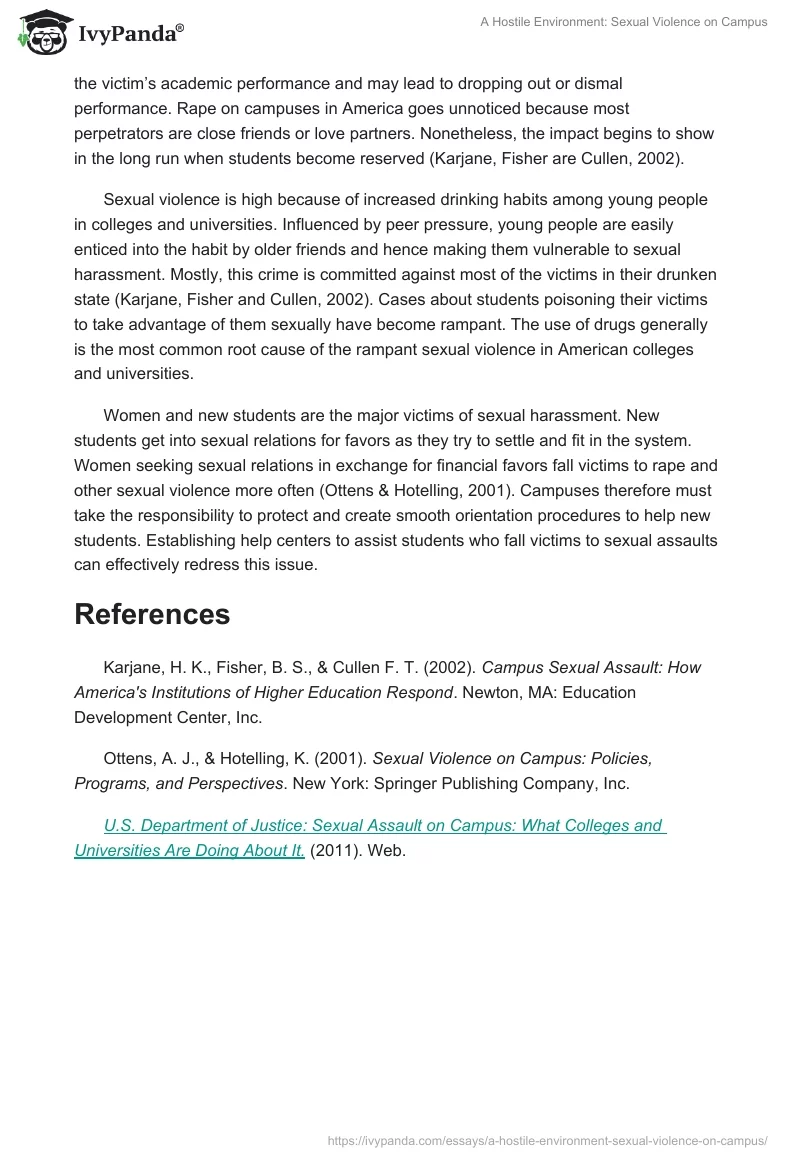A Hostile Environment: Sexual Violence on Campus. Page 2