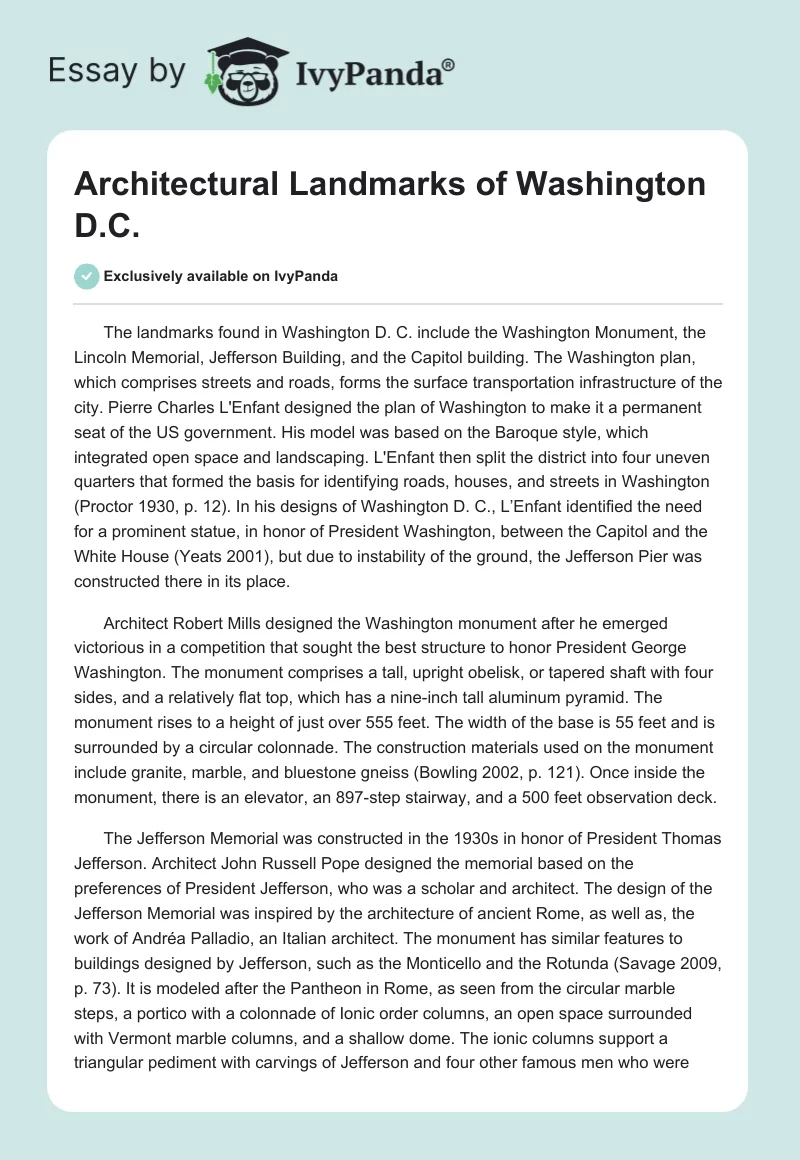 Architectural Landmarks of Washington D.C.. Page 1