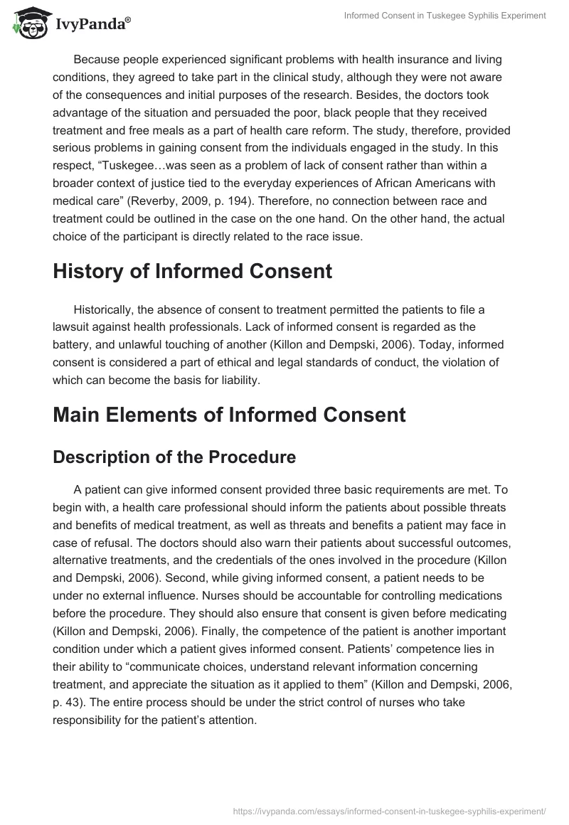 Informed Consent in Tuskegee Syphilis Experiment. Page 2