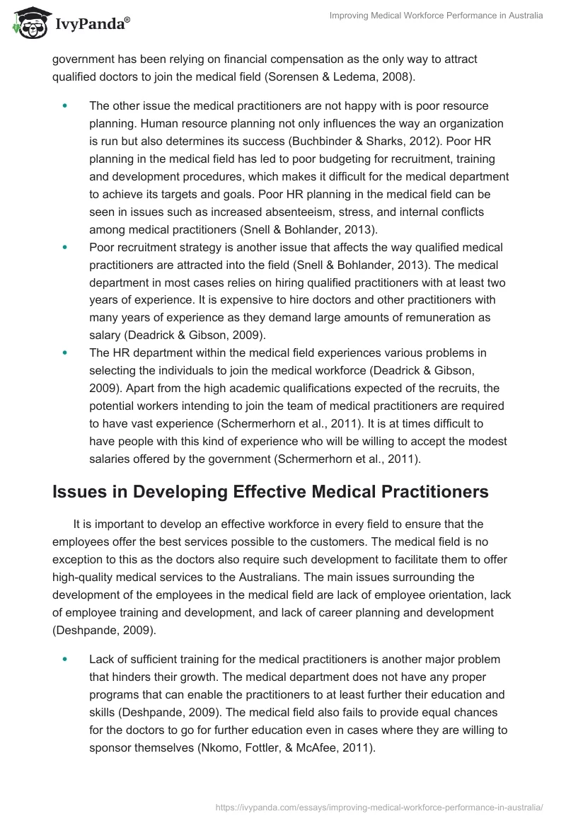 Improving Medical Workforce Performance in Australia. Page 4