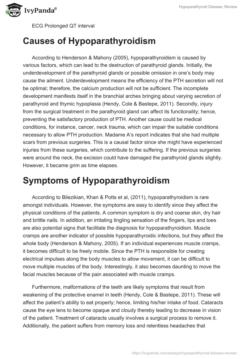 Hypoparathyroid Disease: Review. Page 3