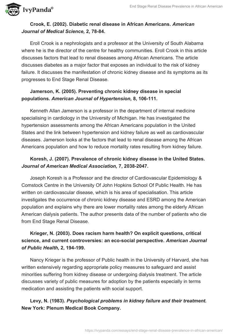 End Stage Renal Disease Prevalence in African American. Page 4
