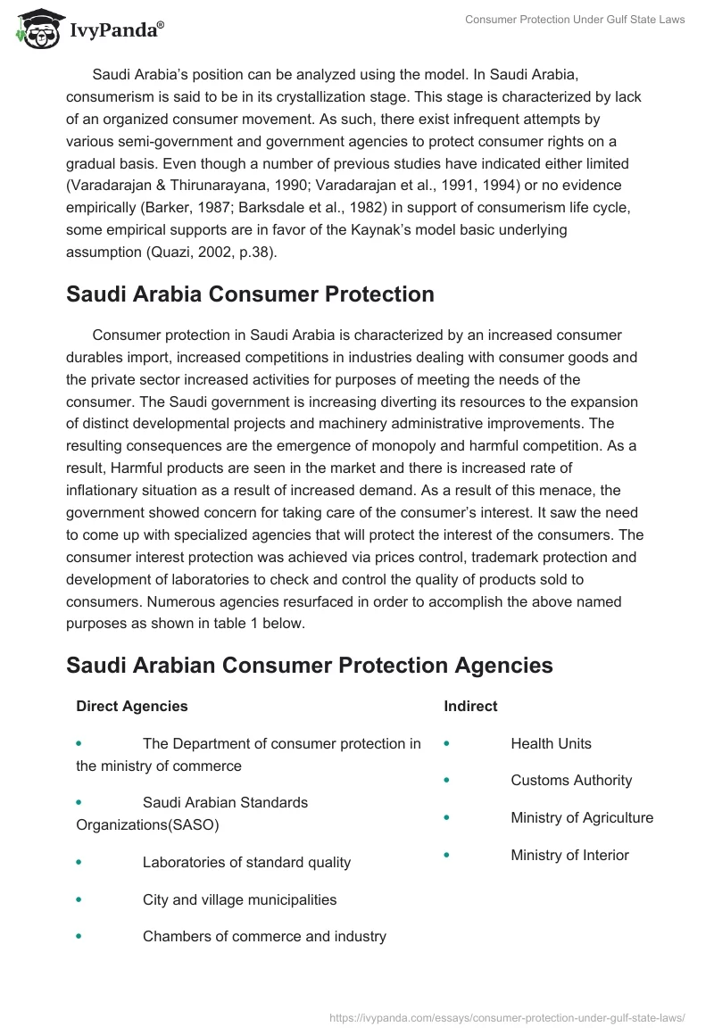 Consumer Protection Under Gulf State Laws. Page 5