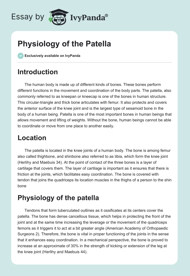 Physiology of the Patella. Page 1