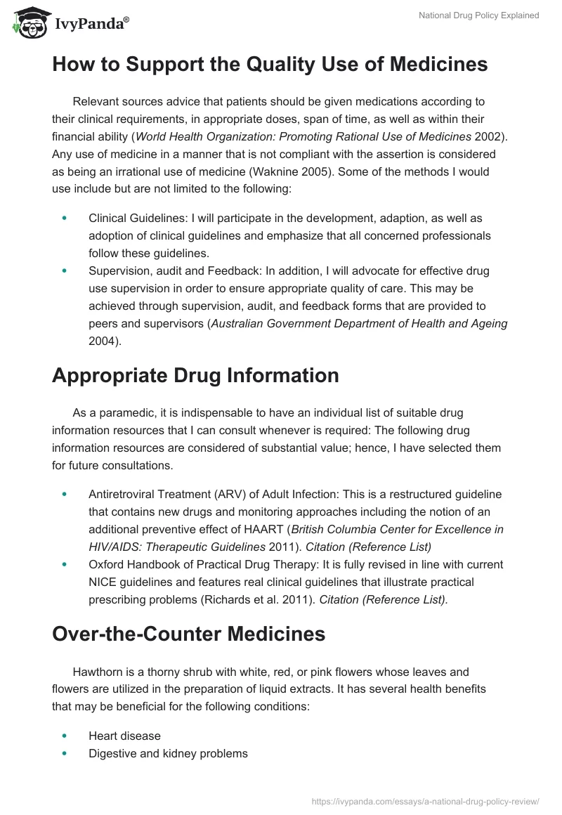 National Drug Policy Explained. Page 2