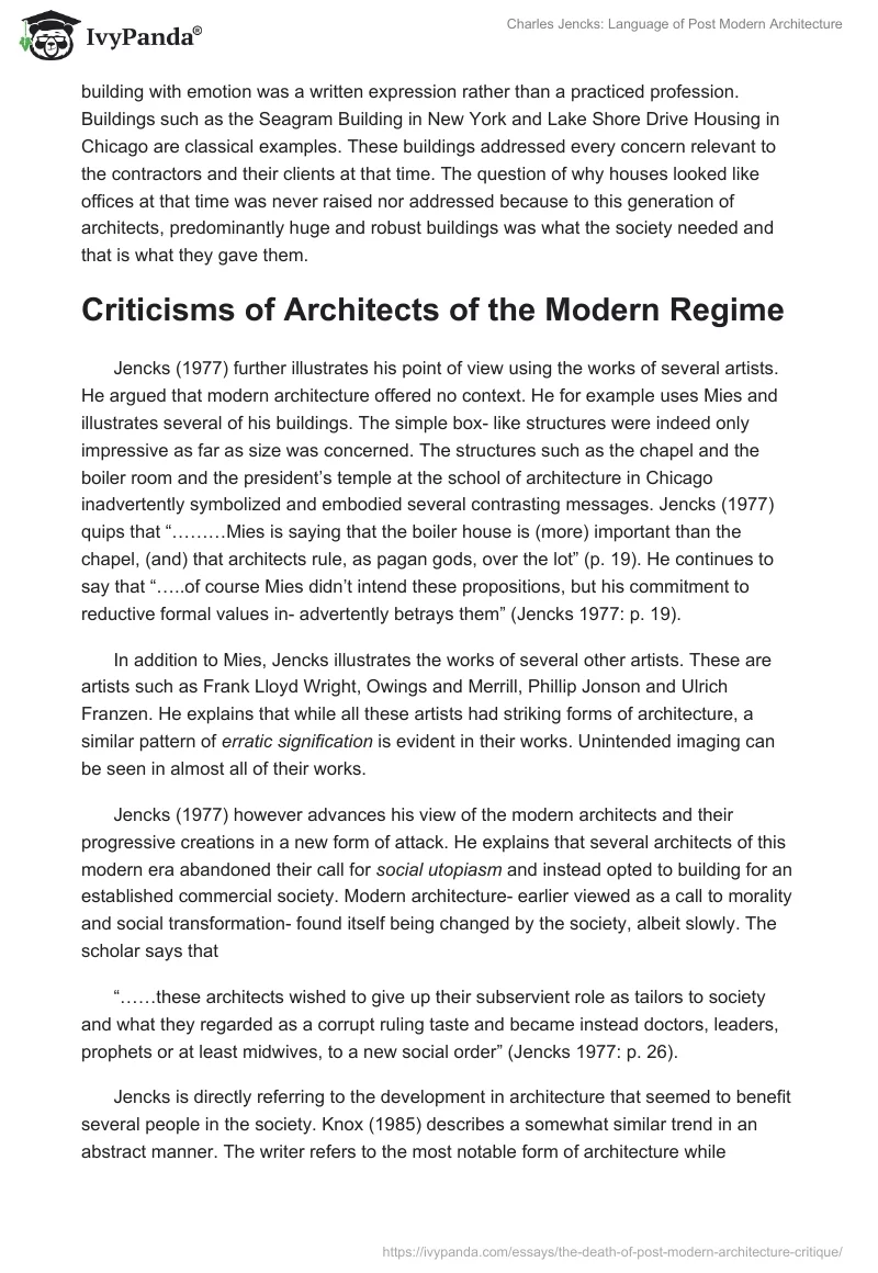 Charles Jencks: Language of Post Modern Architecture. Page 5