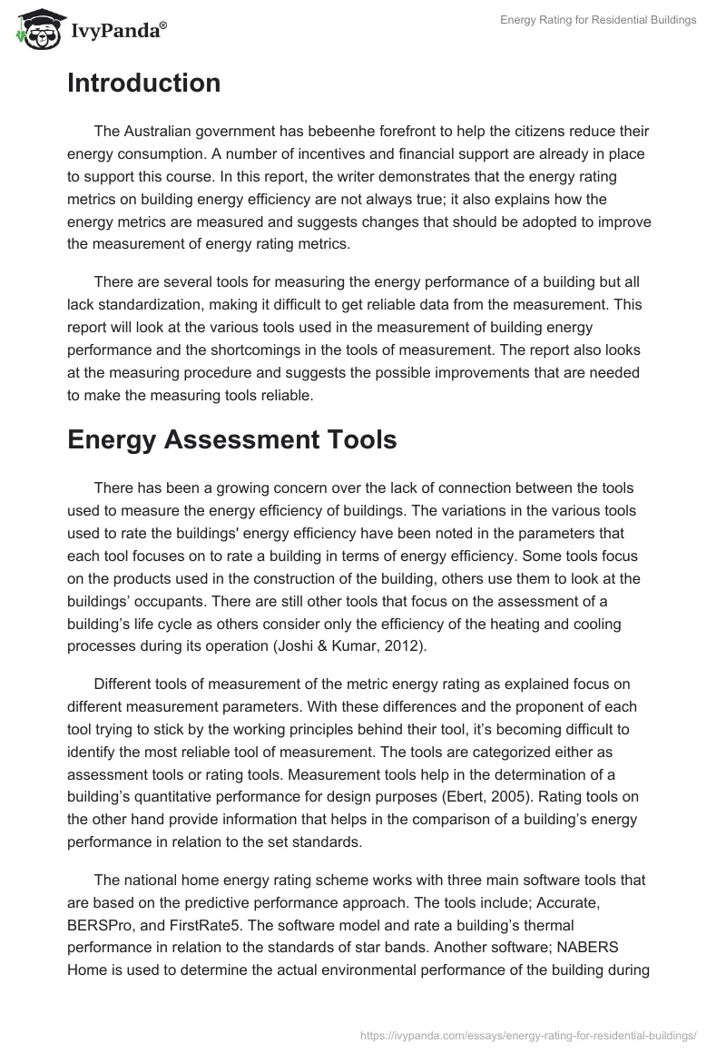 Energy Rating for Residential Buildings. Page 2
